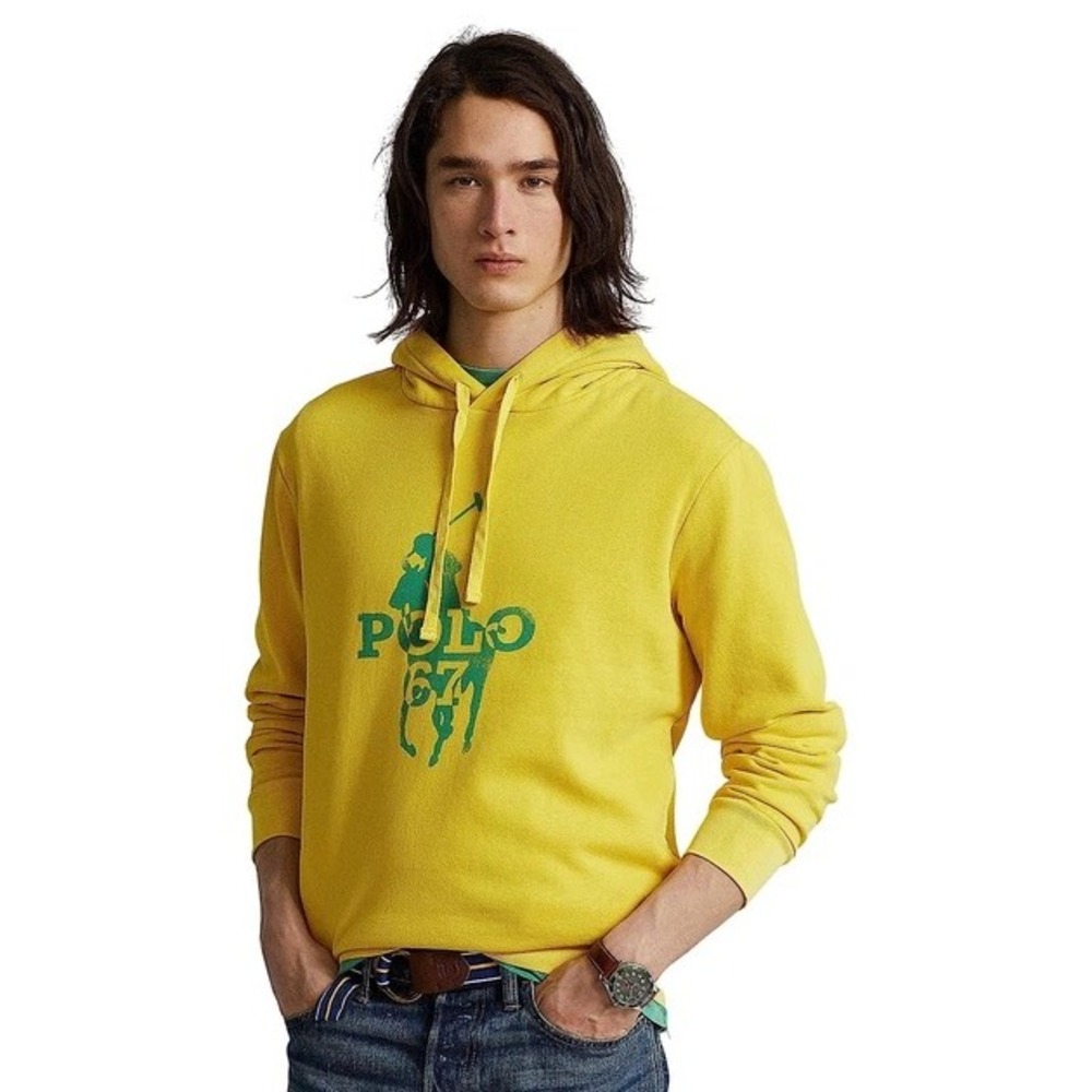 Polo Ralph Lauren Cotton Blend with Pockets Hoodie Yellow Size‎ M